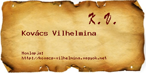 Kovács Vilhelmina névjegykártya