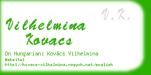 vilhelmina kovacs business card